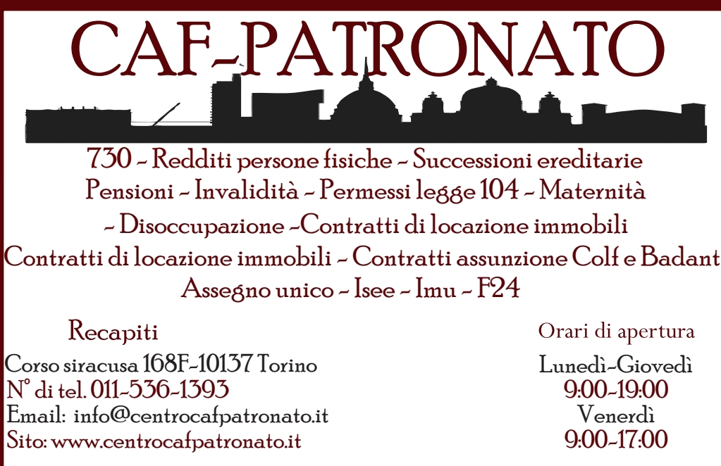 Centro caf patronato       corso Siracusa 168f